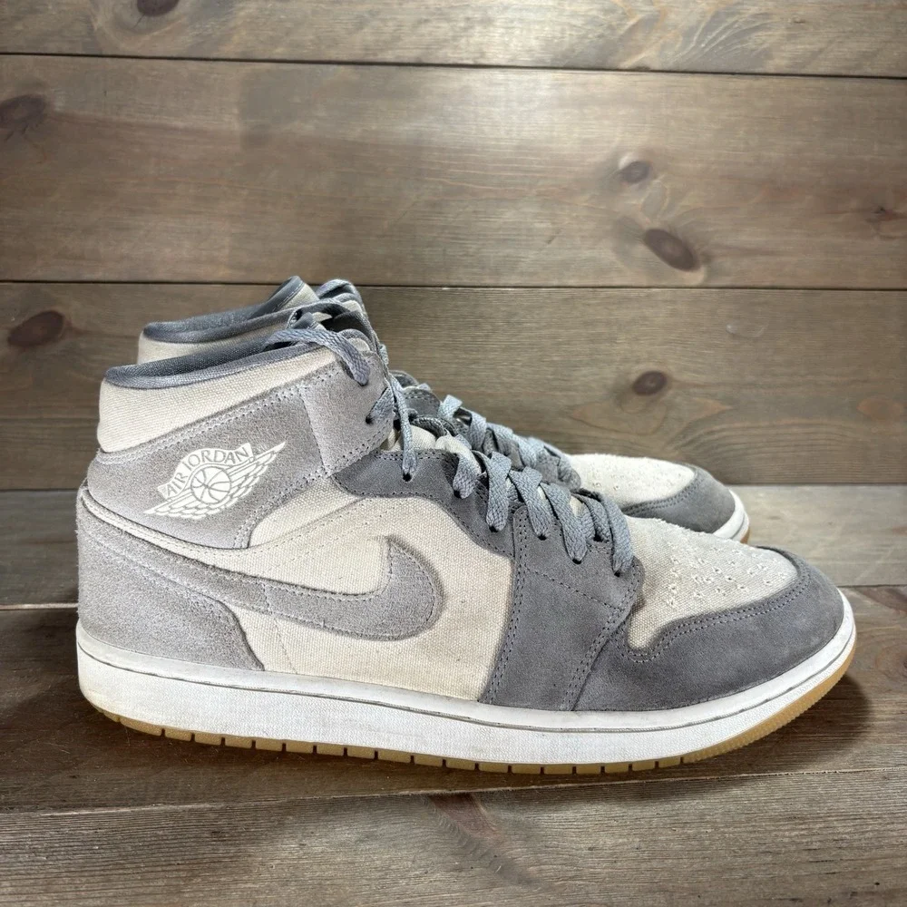 jordan 1 mid mens size 11.5 shoes blue beige athletic basketball sneakers